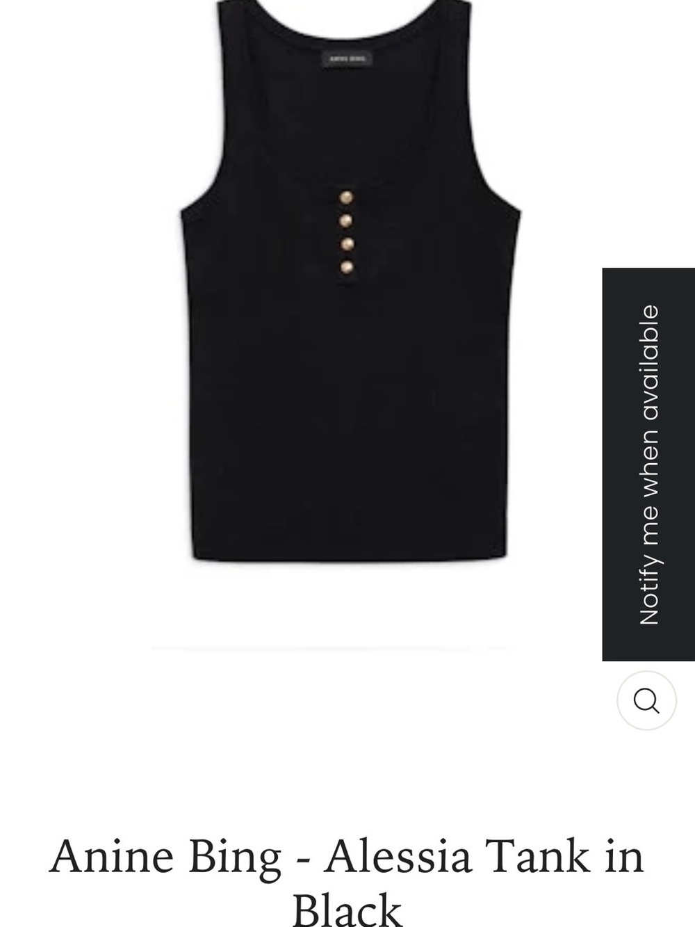 NWT Anine Bing Alessia Tank